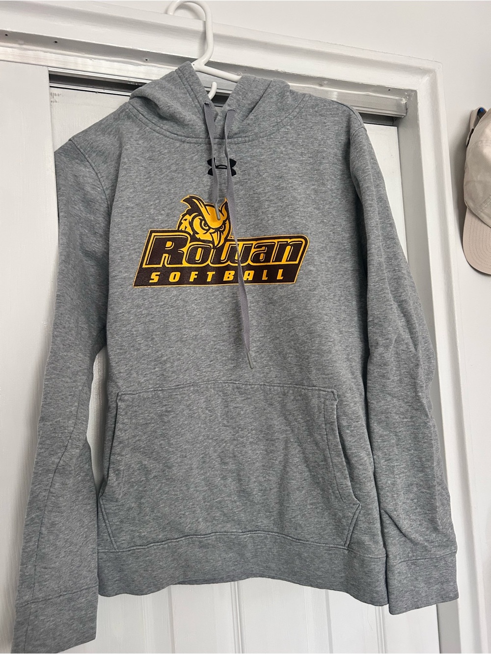 Under Armour Grey Crewneck Hoodie with Yellow Rowan Softball Logo